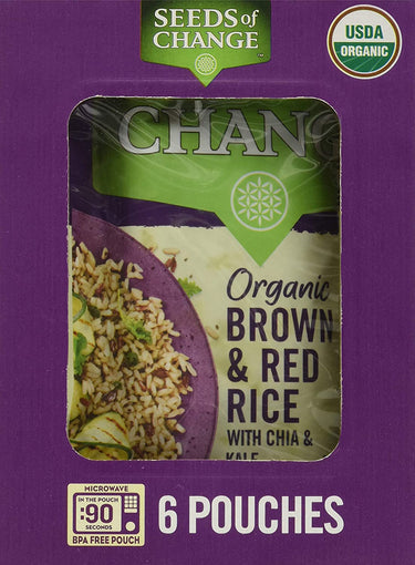 Seeds of Change Brown & Red Rice w/ Chia & Kale, 8.5 Ounce, 6 Count